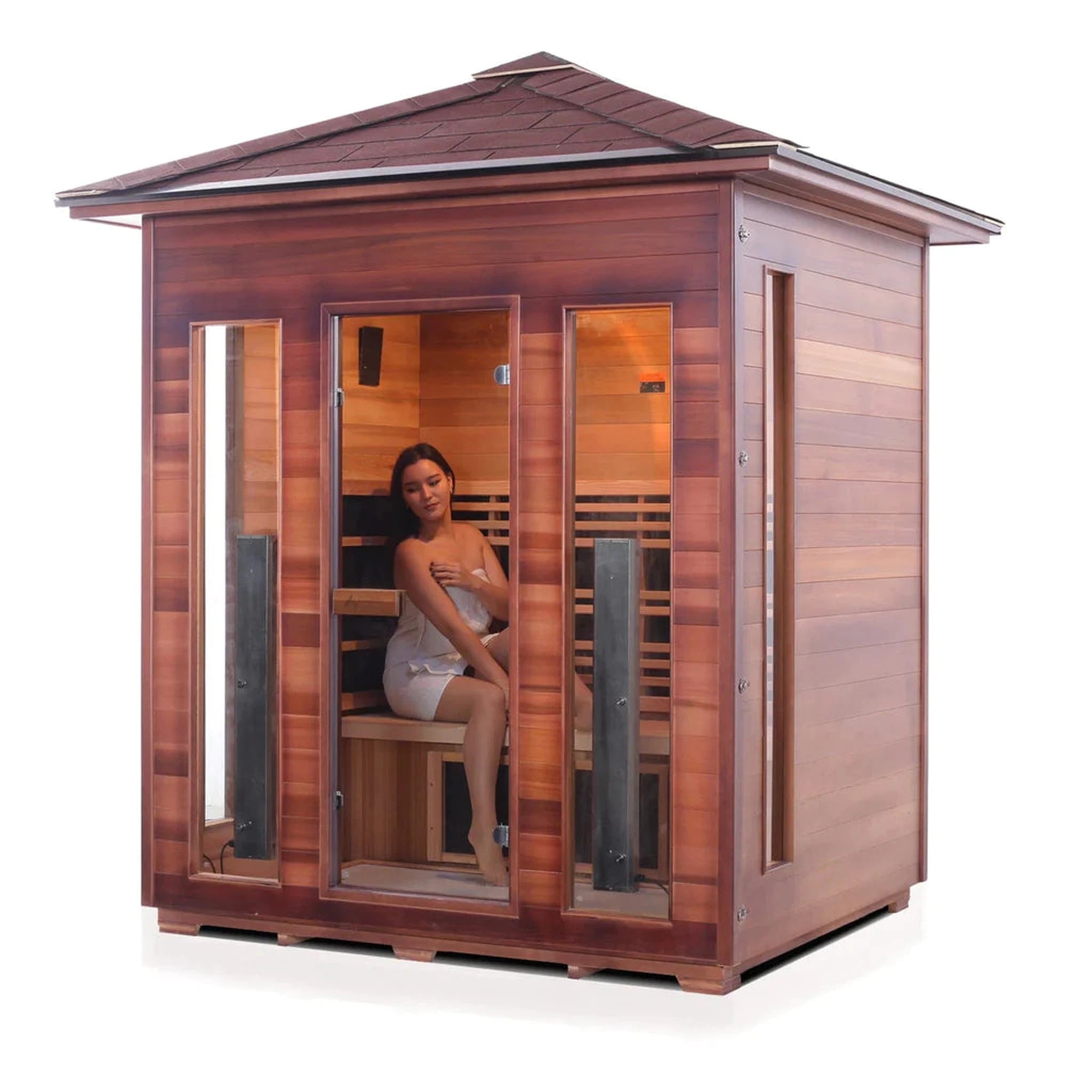 Enlighten Full Spectrum RUSTIC Infrared Sauna - 4 Person Sauna