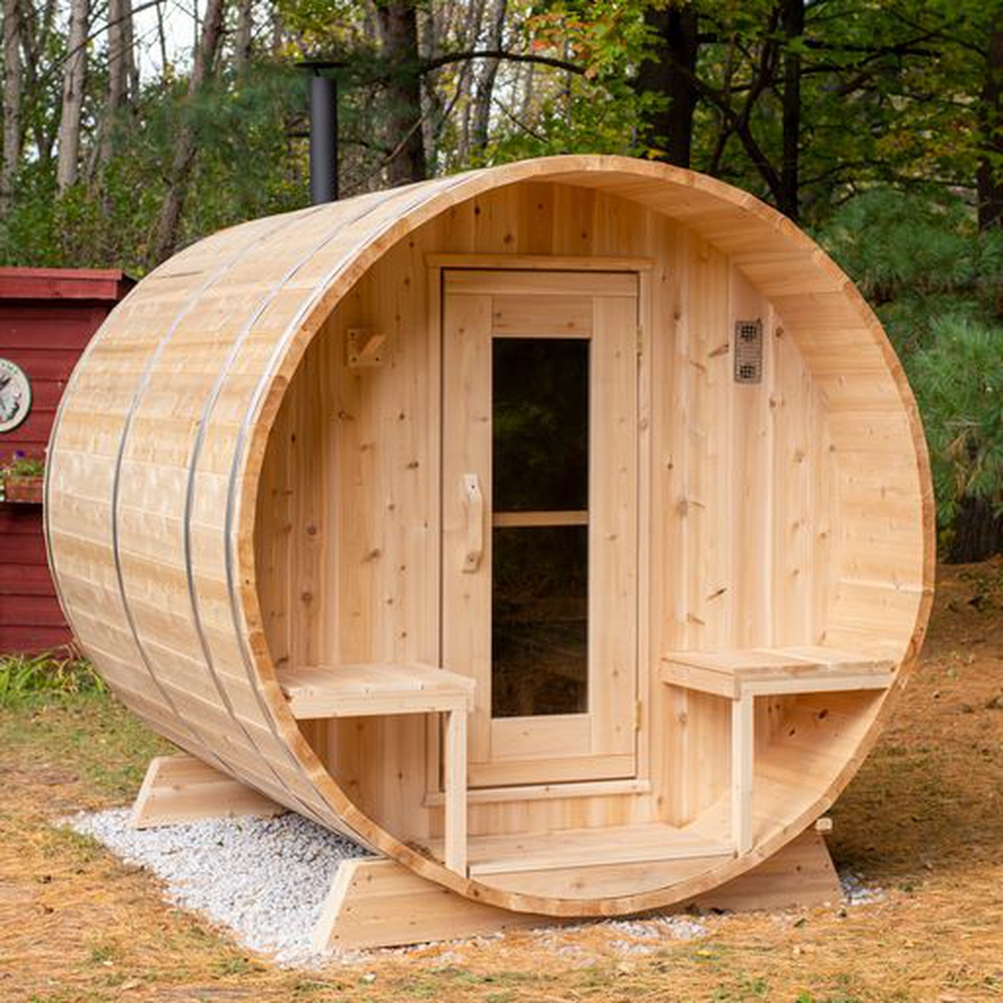 Dundalk Leisurecraft Canadian Timber 4 Person Serenity Barrel Sauna | CTC2245W