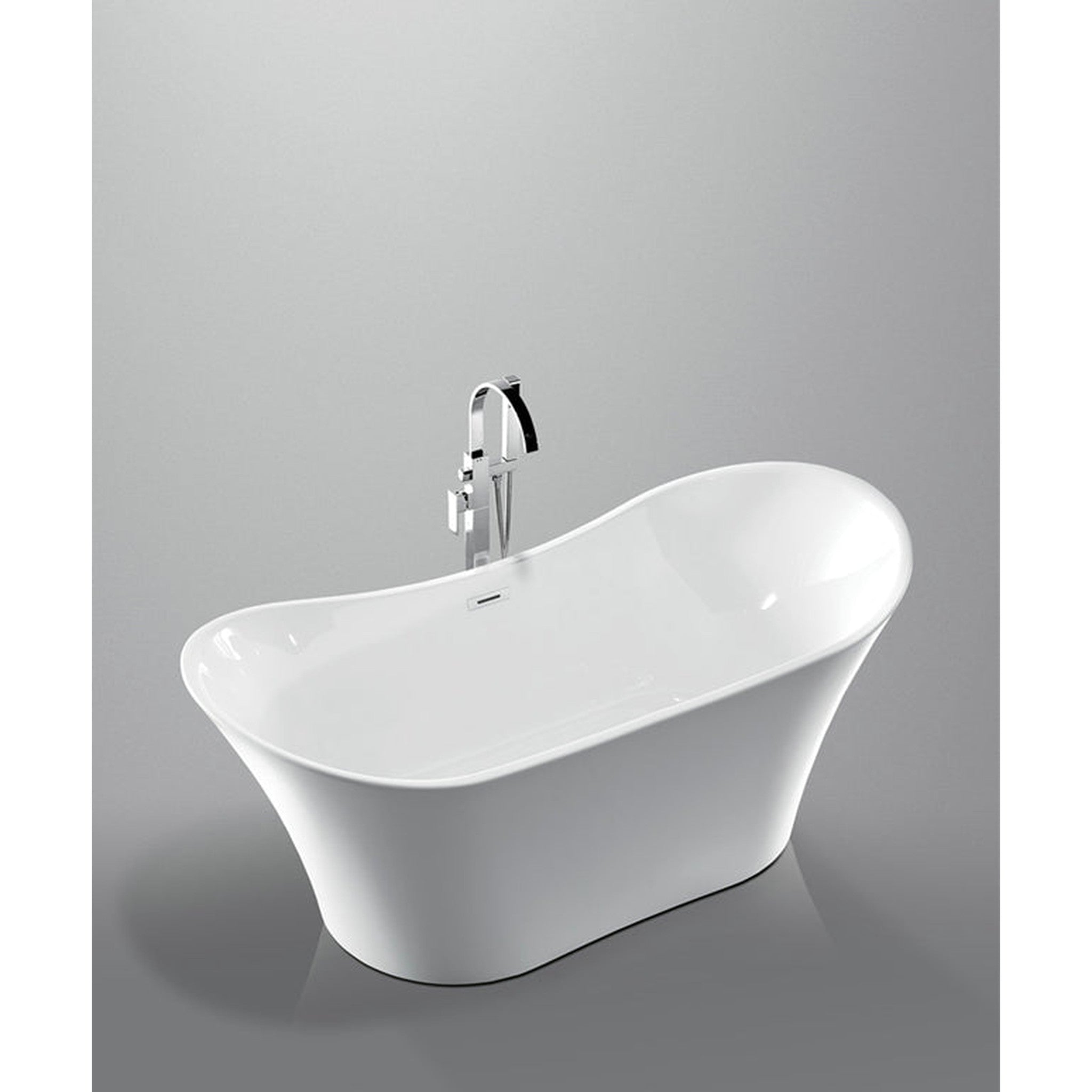 Legion Furniture 67" White Acrylic Tub - No Faucet