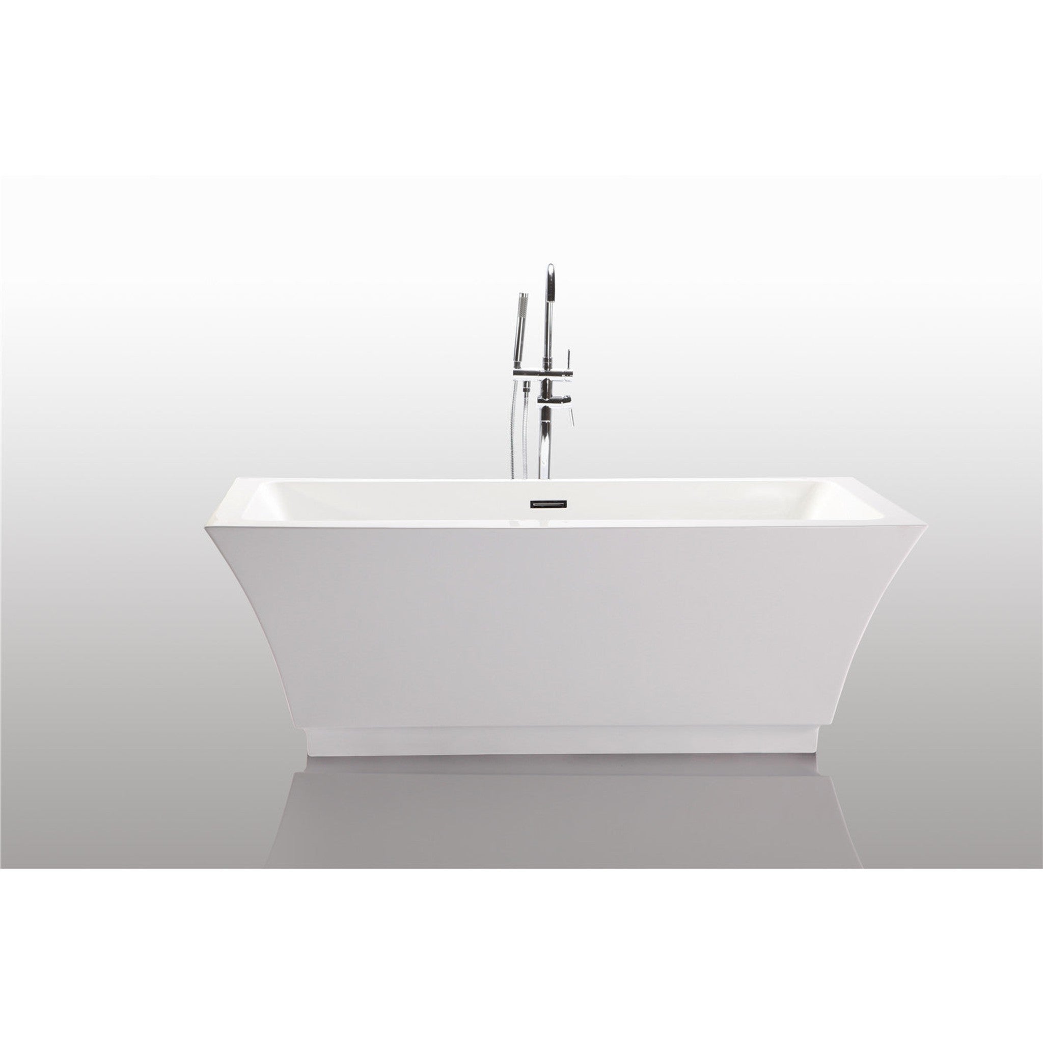 Legion Furniture 67" White Acrylic Tub - No Faucet