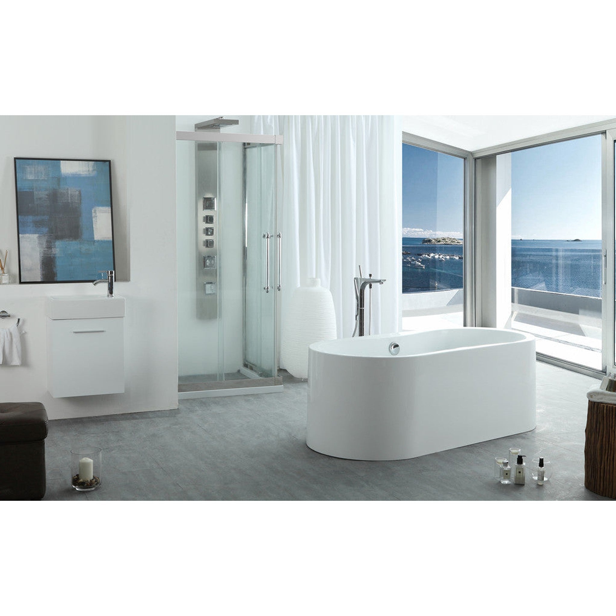 Legion Furniture 66" White Acrylic Tub - No Faucet