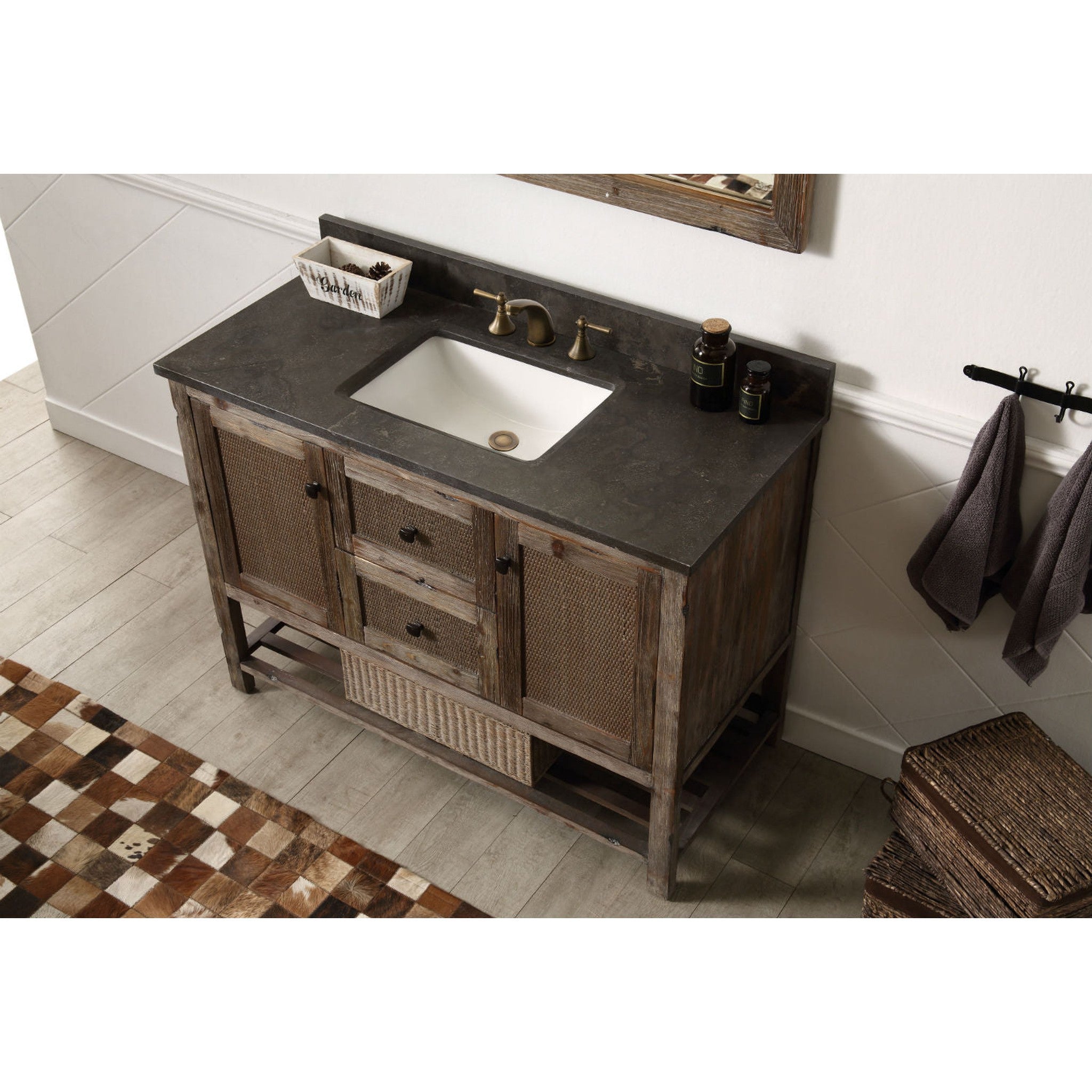 Legion Furniture 48" Solid Wood Sink Vanity With Moon Stone Top