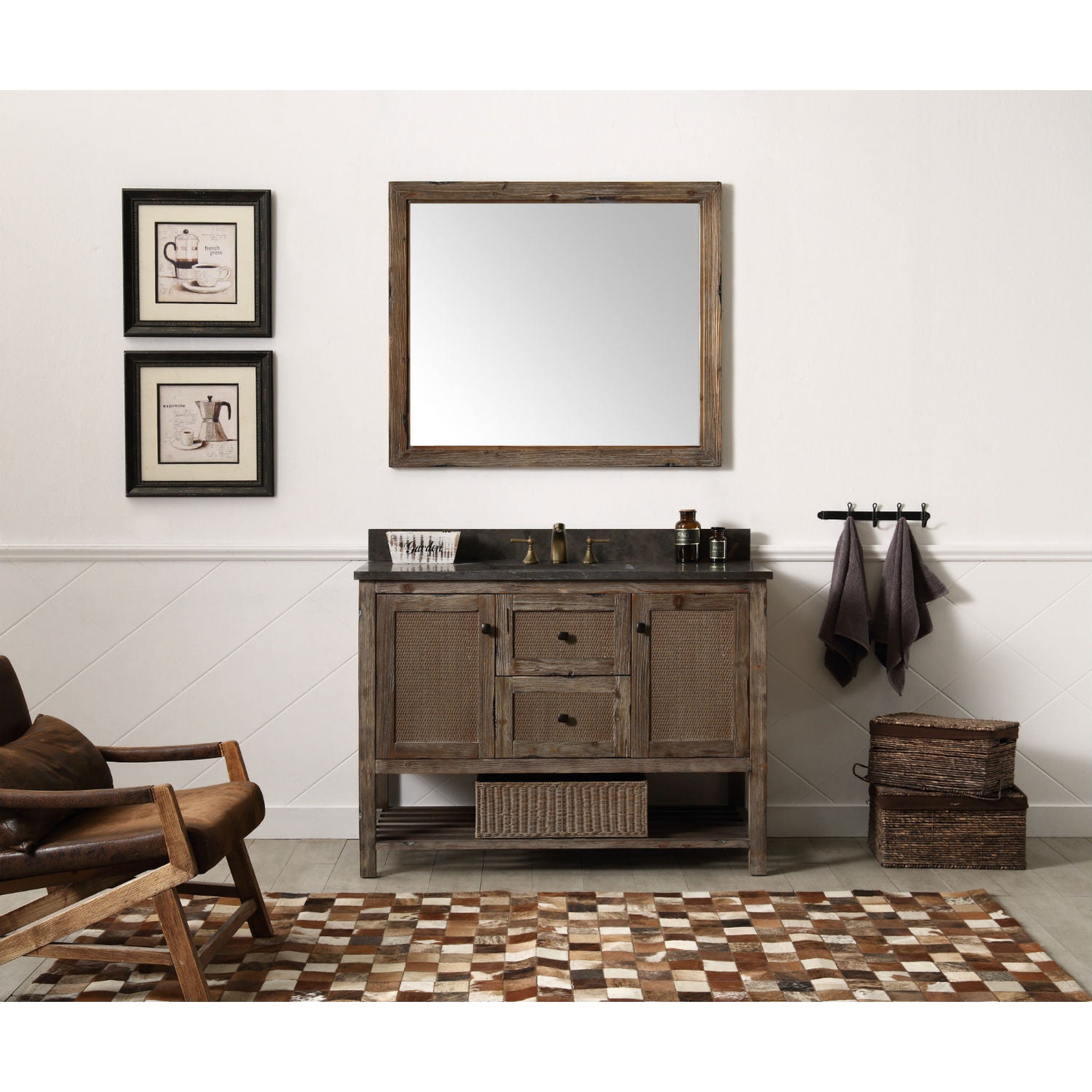 Legion Furniture 48" Solid Wood Sink Vanity With Moon Stone Top