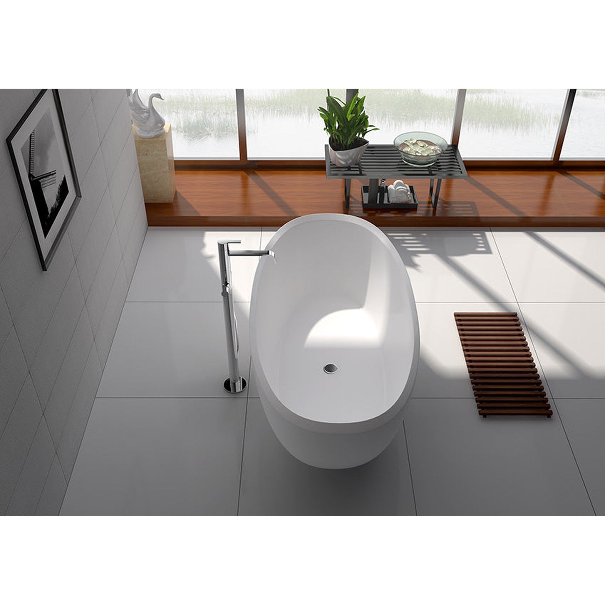 Legion Furniture 65" White Matte Solid Surface Tub - No Faucet