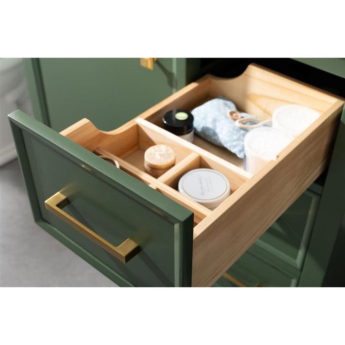 Legion Furniture WLF2136-VG 36 Inch Vogue Green Finish Sink Vanity Cabinet with Carrara White Top