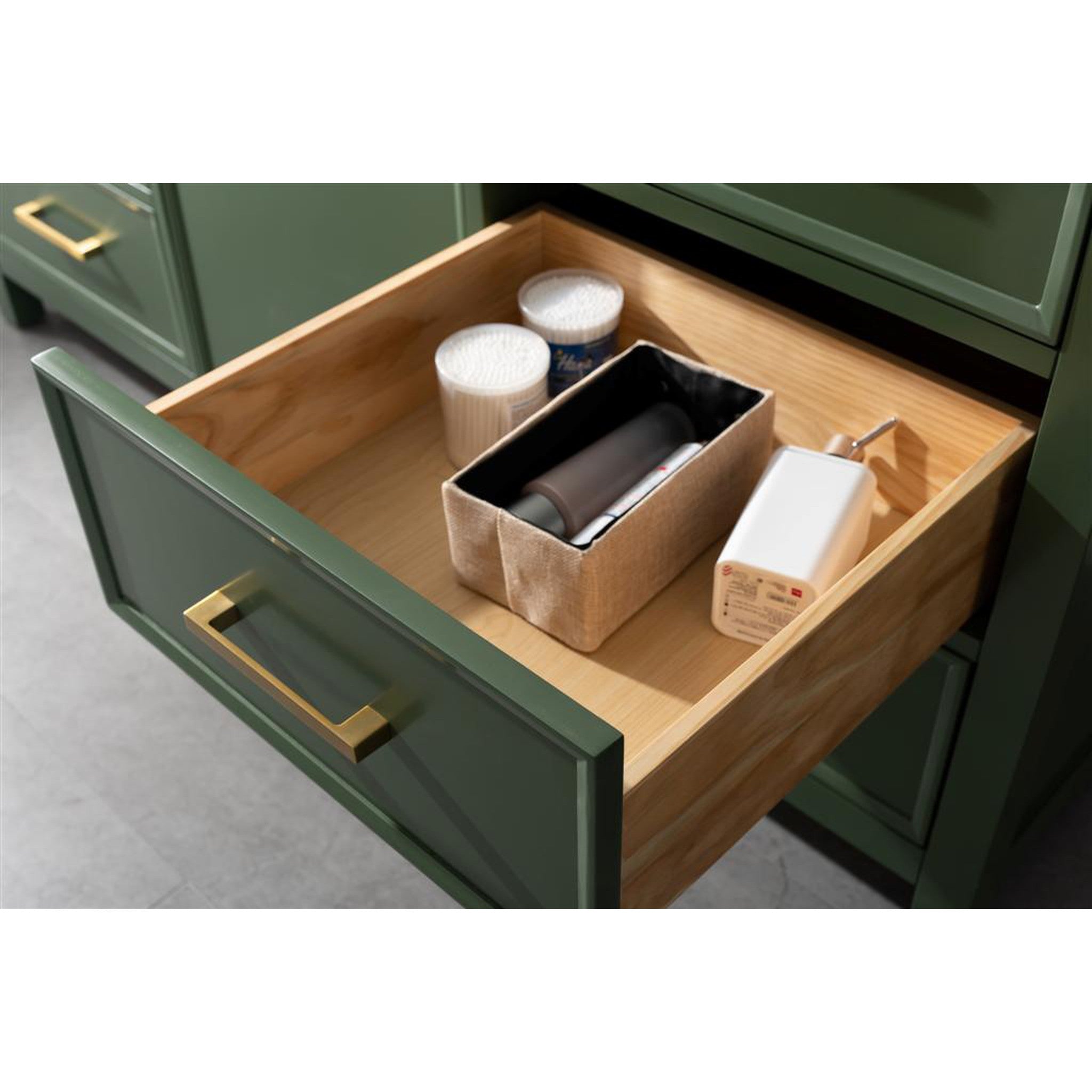 Legion Furniture 60" Vogue Green Finish Single Sink Vanity Cabinet With Carrara White Top