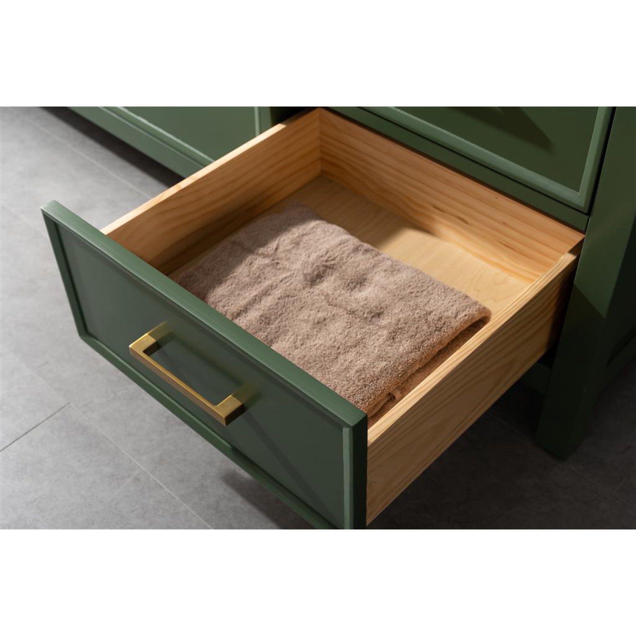 Legion Furniture 60" Vogue Green Finish Single Sink Vanity Cabinet With Carrara White Top