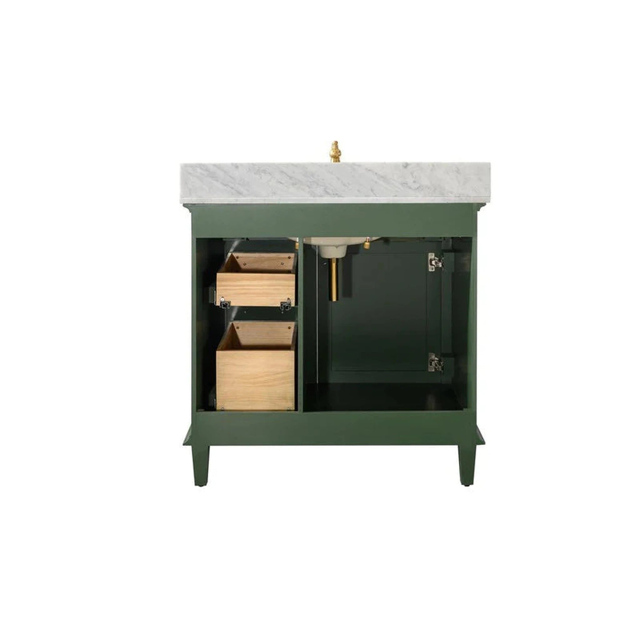 Legion Furniture WLF2236-VG 36 Inch Vogue Green Finish Sink Vanity Cabinet with Carrara White Top