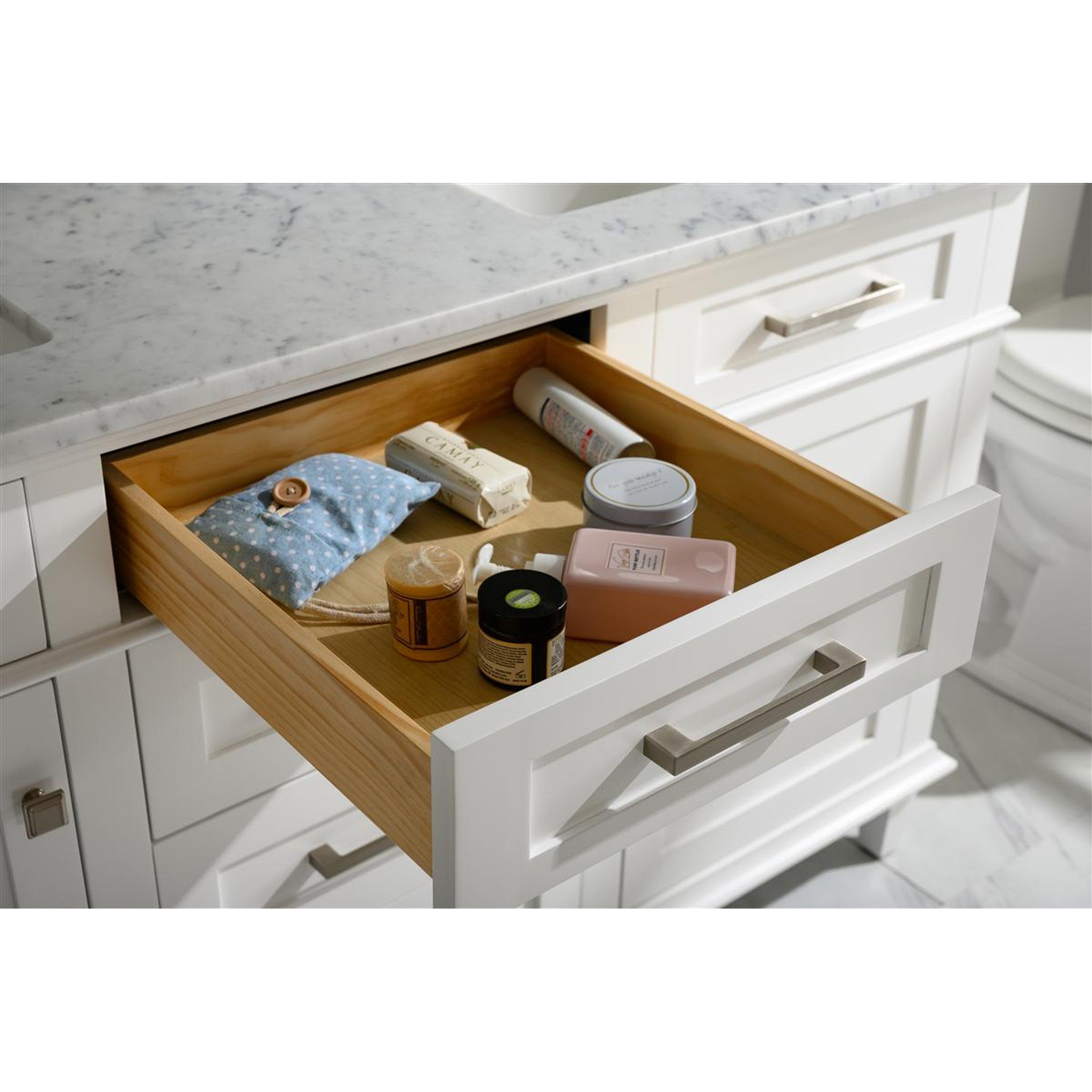 Legion Furniture 60" White Finish Double Sink Vanity Cabinet With Carrara White Top VENDOR