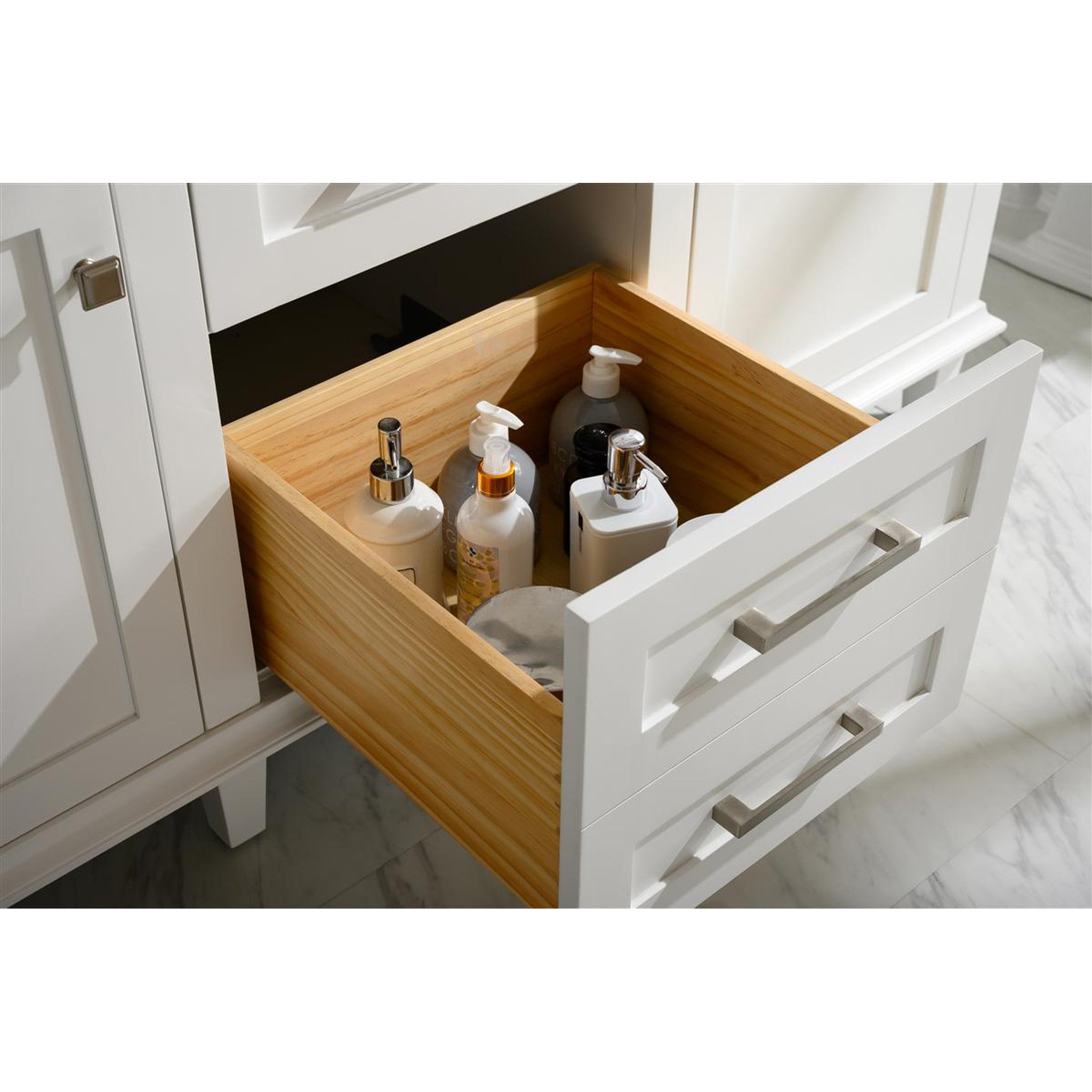 Legion Furniture 60" White Finish Double Sink Vanity Cabinet With Carrara White Top VENDOR