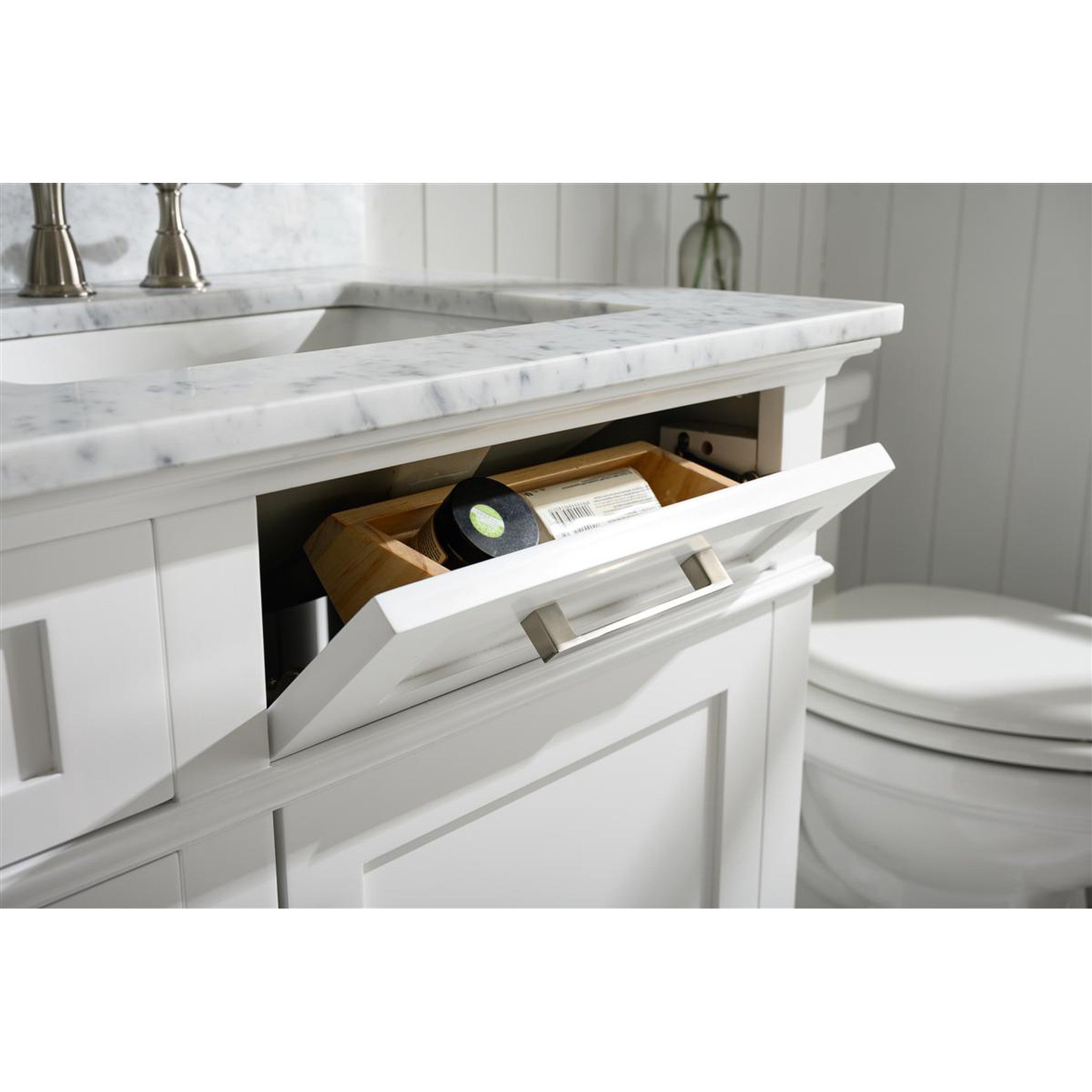 Legion Furniture 60" White Finish Double Sink Vanity Cabinet With Carrara White Top VENDOR