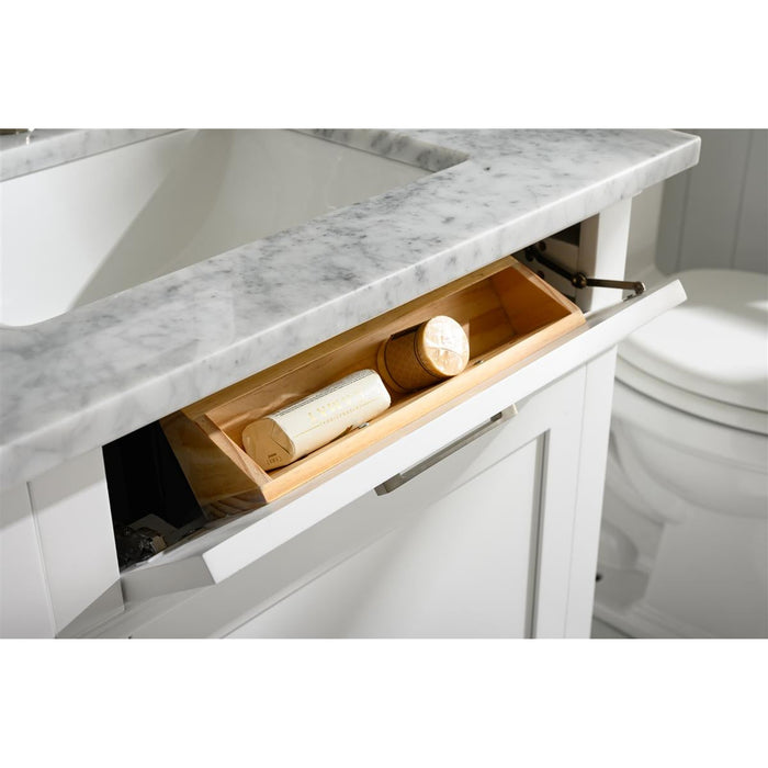 Legion Furniture WLF2272-W 72 Inch White Double Single Sink Vanity Cabinet with Carrara White Top