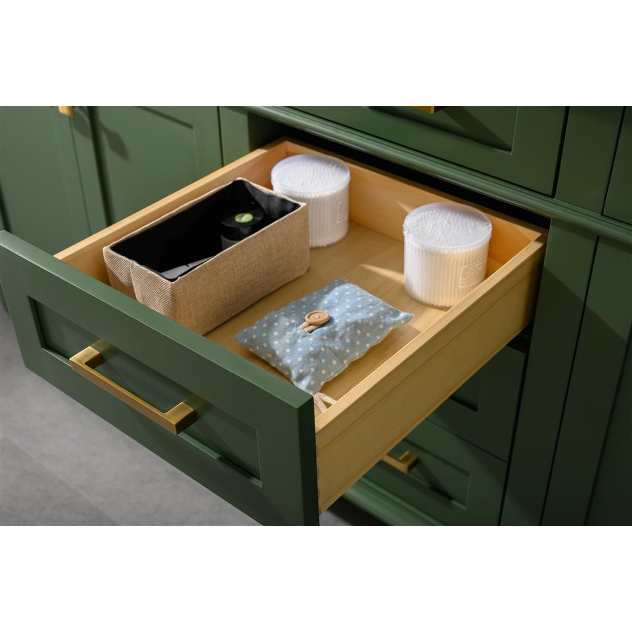 Legion Furniture 80" Vogue Green Double Single Sink Vanity Cabinet With Carrara White Quartz Top Wlf2280-cw-qz