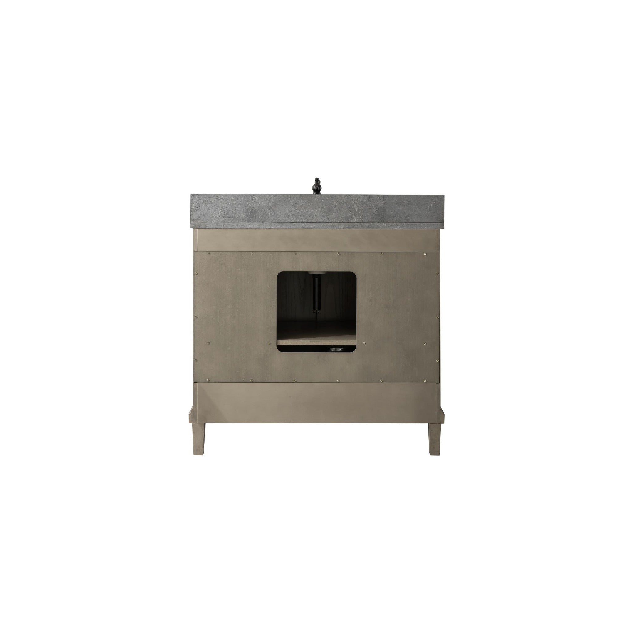 Legion Furniture 36" Antique Gray Oak Vanity With Blue Limestone Top