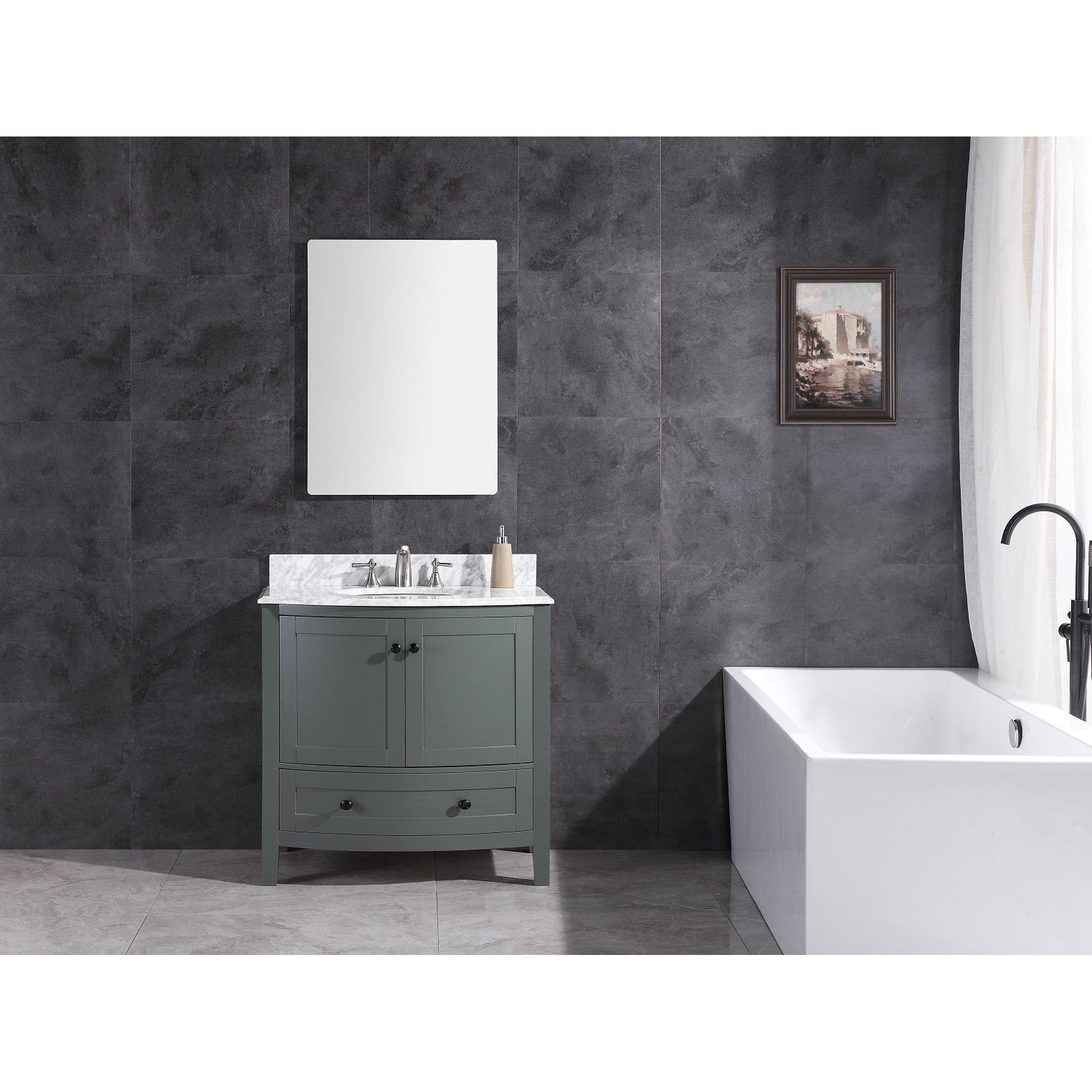 Legion Furniture 36" Pewter Green Bathroom Vanity - Pvc