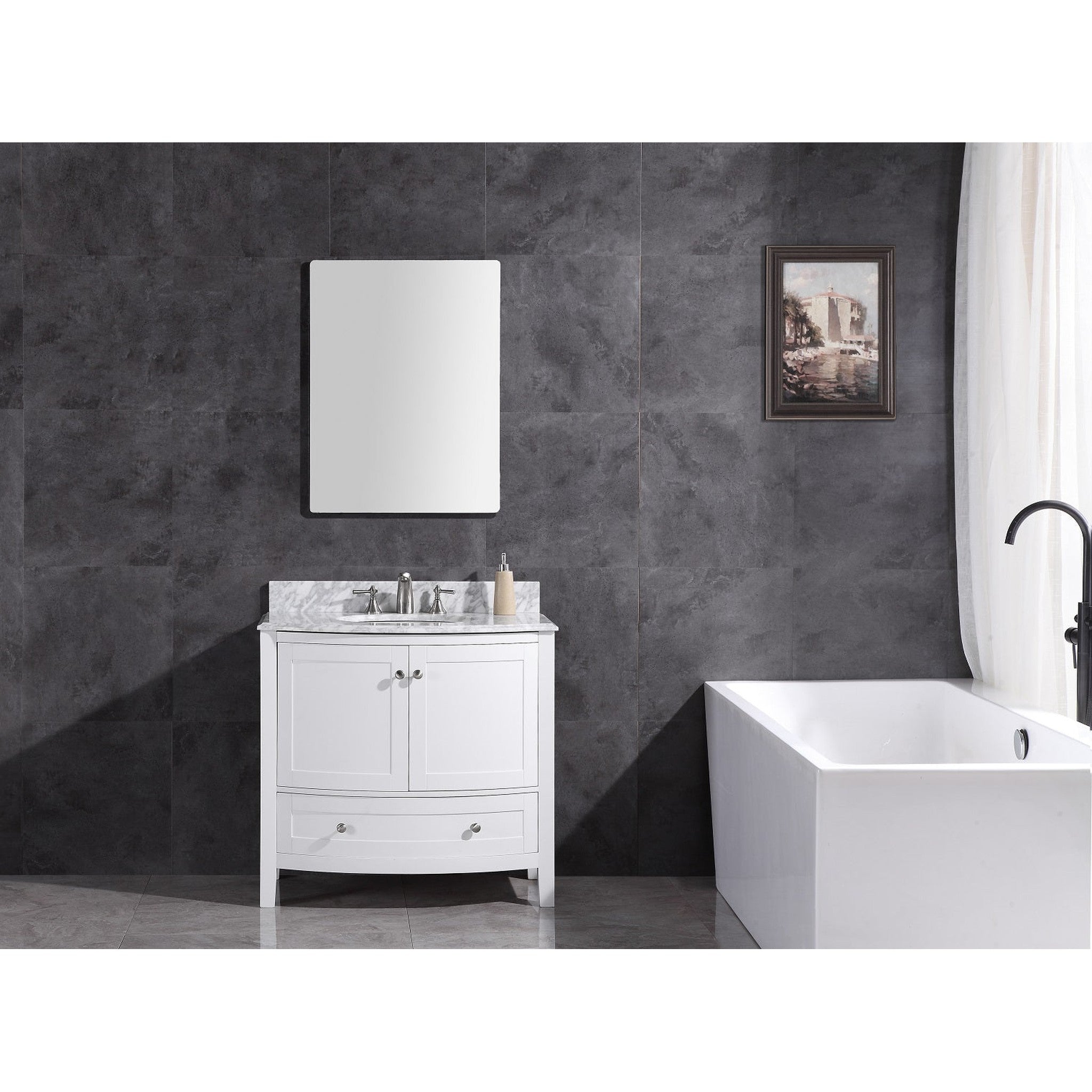 Legion Furniture 36" White Bathroom Vanity-pvc