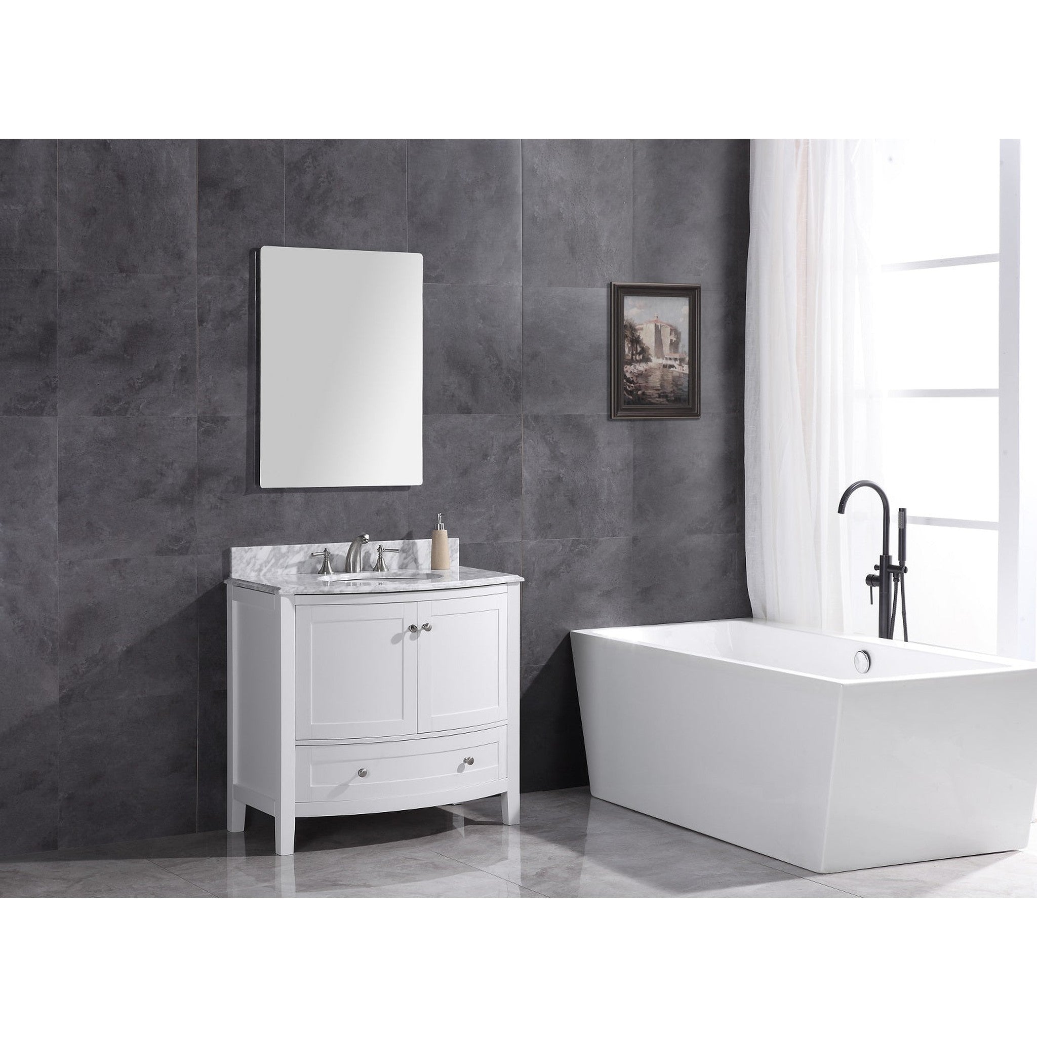 Legion Furniture 36" White Bathroom Vanity-pvc