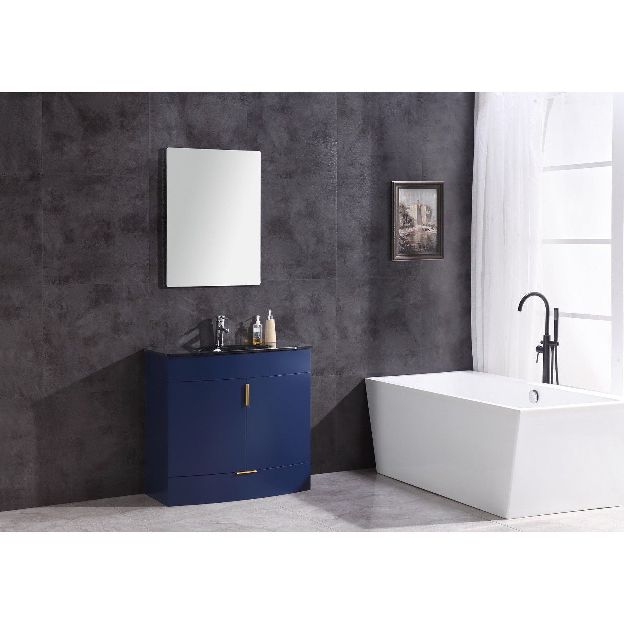 Legion Furniture 36" Blue Bathroom Vanity - Pvc