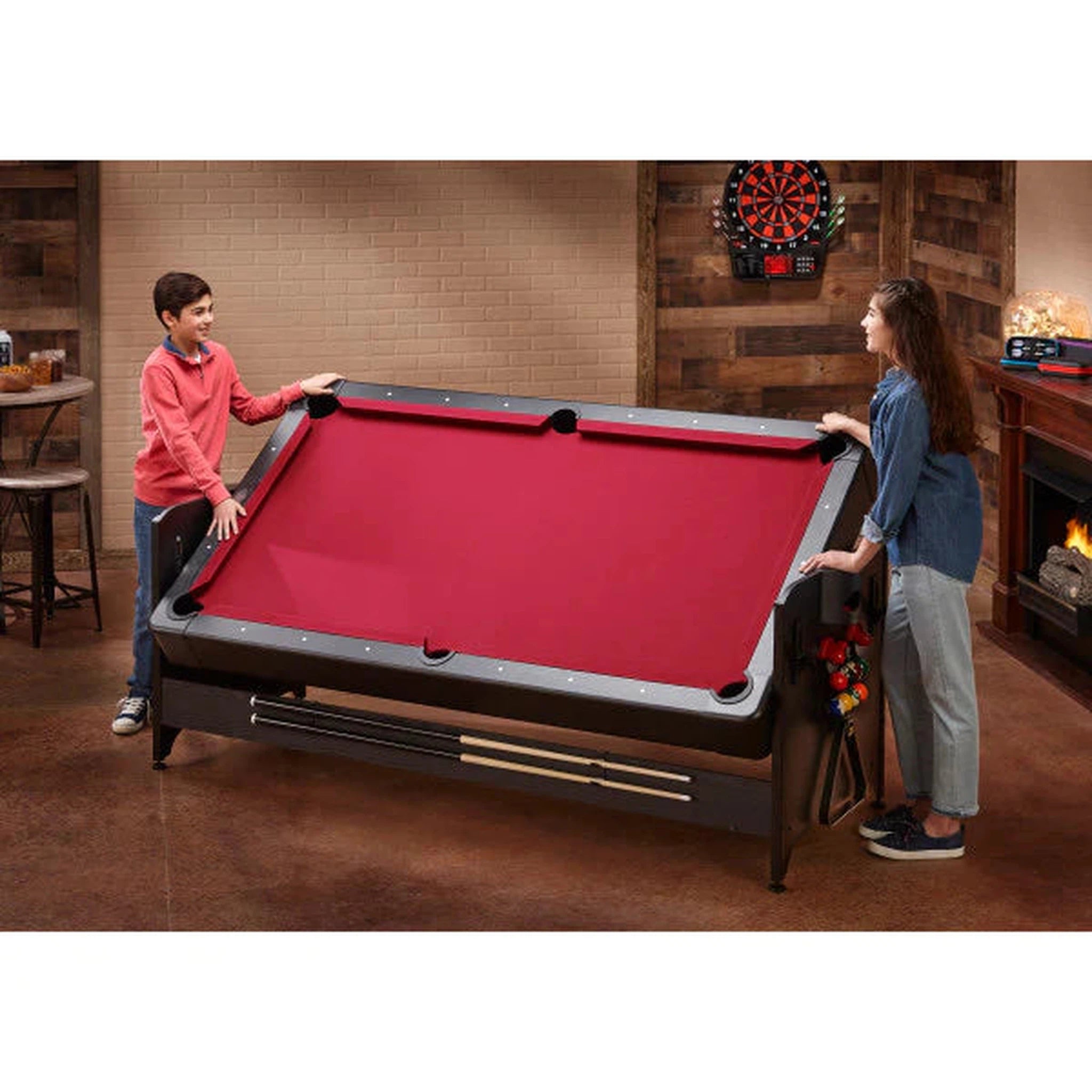 Fat Cat Original 3-in-1 Burgundy 7' Pockey™ Multi-Game Table