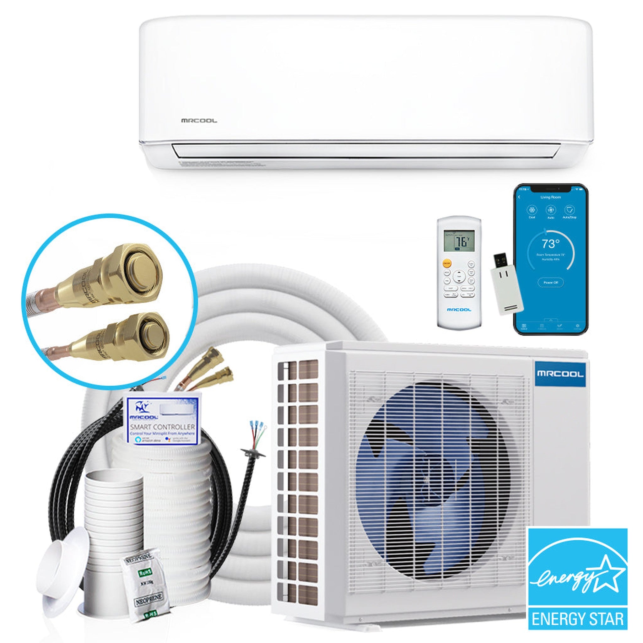 MRCOOL DIY 4th Generation E Star 12k BTU Ductless Mini-Split Heat Pump Complete System 115V/60Hz