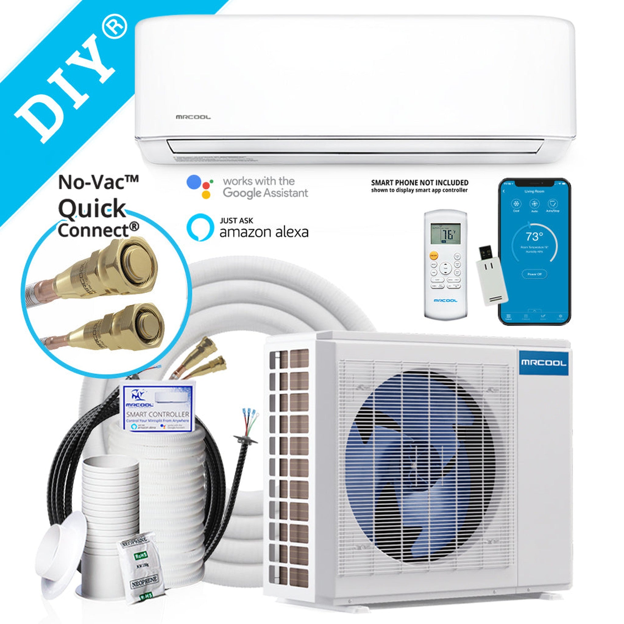 MRCOOL DIY 4th Generation E Star 12k BTU Ductless Mini-Split Heat Pump Complete System 115V/60Hz