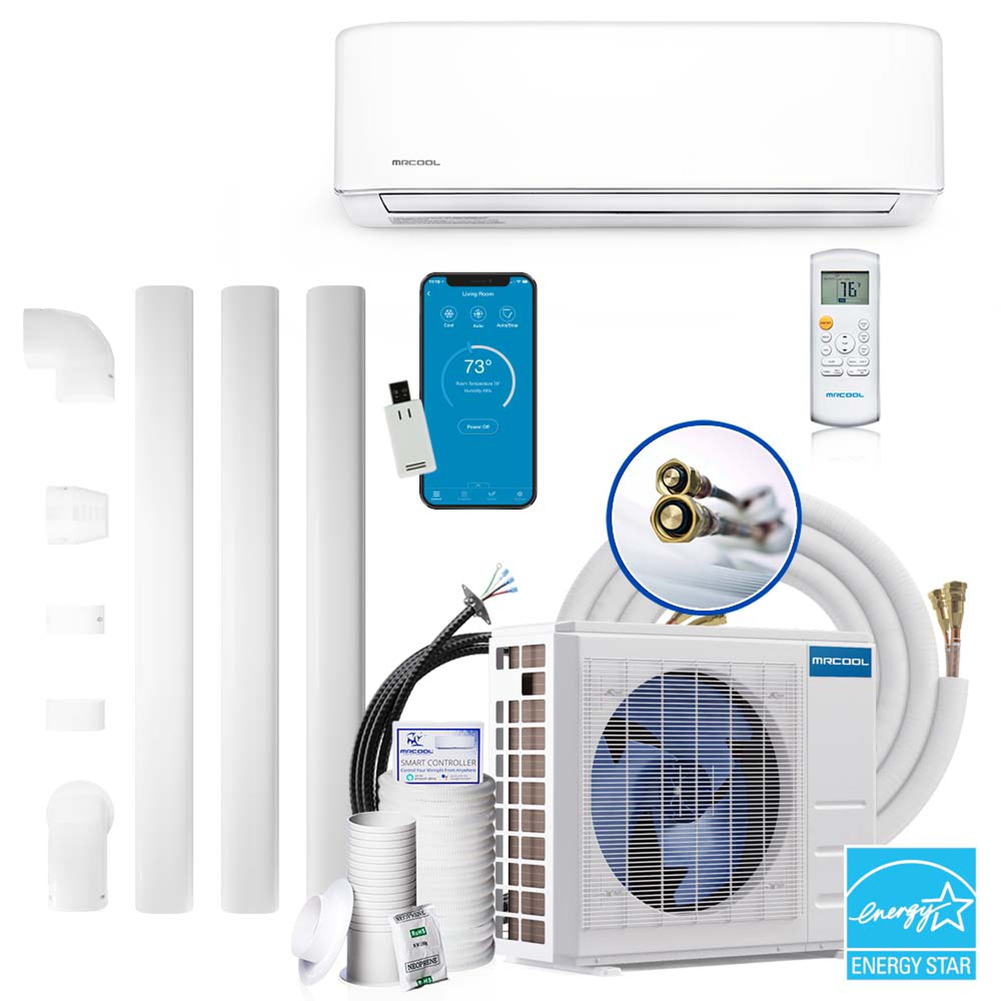 MRCOOL DIY 4th Generation E Star 12k BTU Ductless Mini-Split Heat Pump Complete System 115V/60Hz